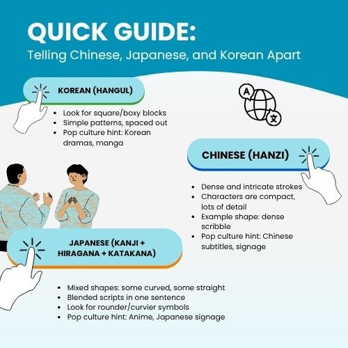 guide on chines vs japanese vs korean