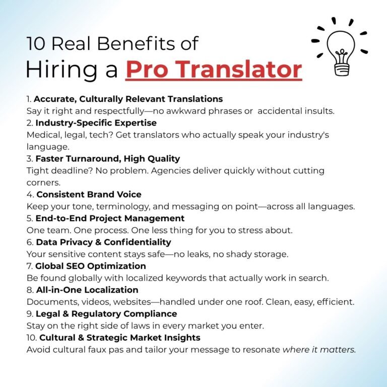 benifits of working with language translation services agency